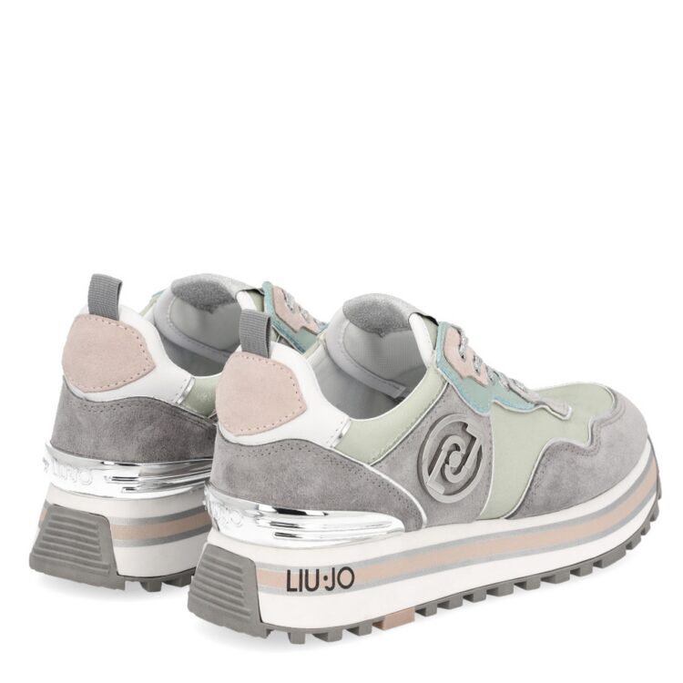 Sneakers femme à plateforme Liu Jo, tendance et sport chic. Référence : BA2053PX10200022 - Turquoise - Maxi Wonder