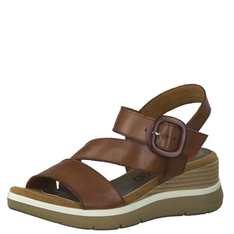 Sandales compensées Jana. Référence : 28216-28 305 Cognac.