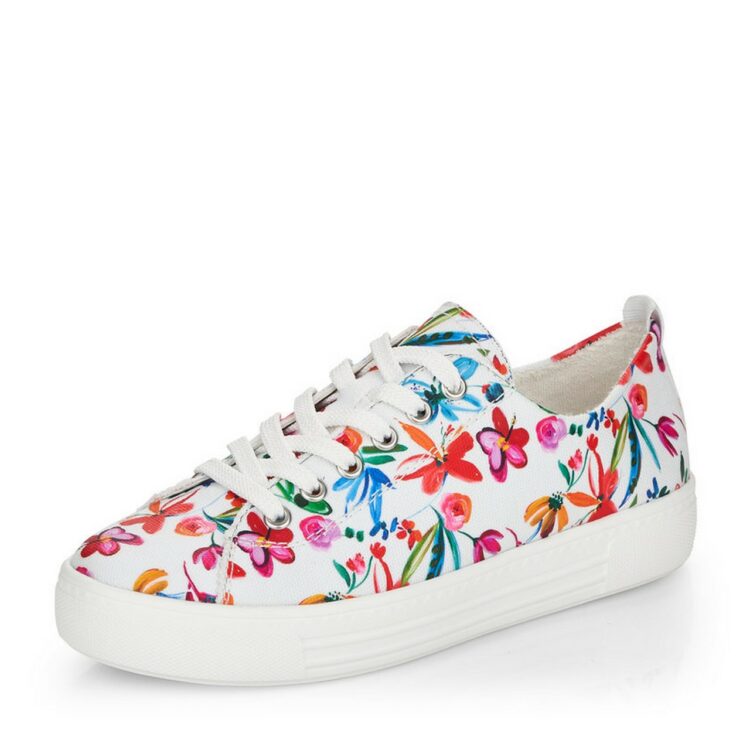 Baskets motif fleurs femme de la marque Remonte. Référence : D0900-90 - Multicolore.