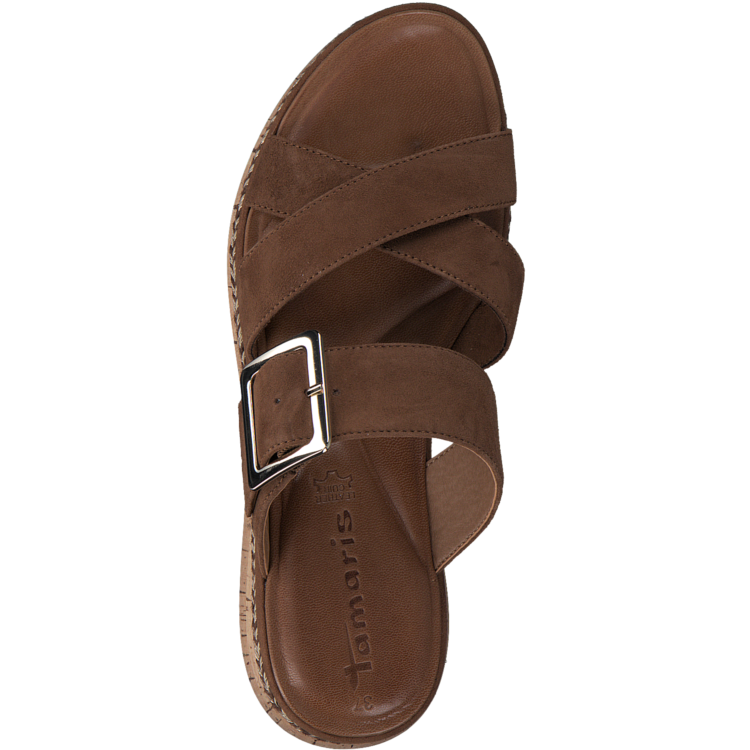 Mules cognac pour femme de la marque Tamaris. 27217-28 305 Cognac. Disponible chez Chauss'Family magasin de chaussures à Issoire