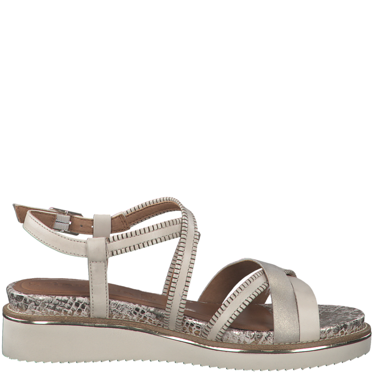 Sandales beiges pour femme de la marque Tamaris. 28207-28 418 Ivory. Disponible chez Chauss'Family magasin de chaussures à Issoire.