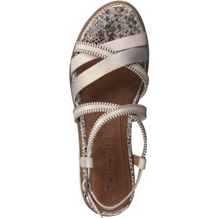 Sandales beiges pour femme de la marque Tamaris. 28207-28 418 Ivory. Disponible chez Chauss'Family magasin de chaussures à Issoire.