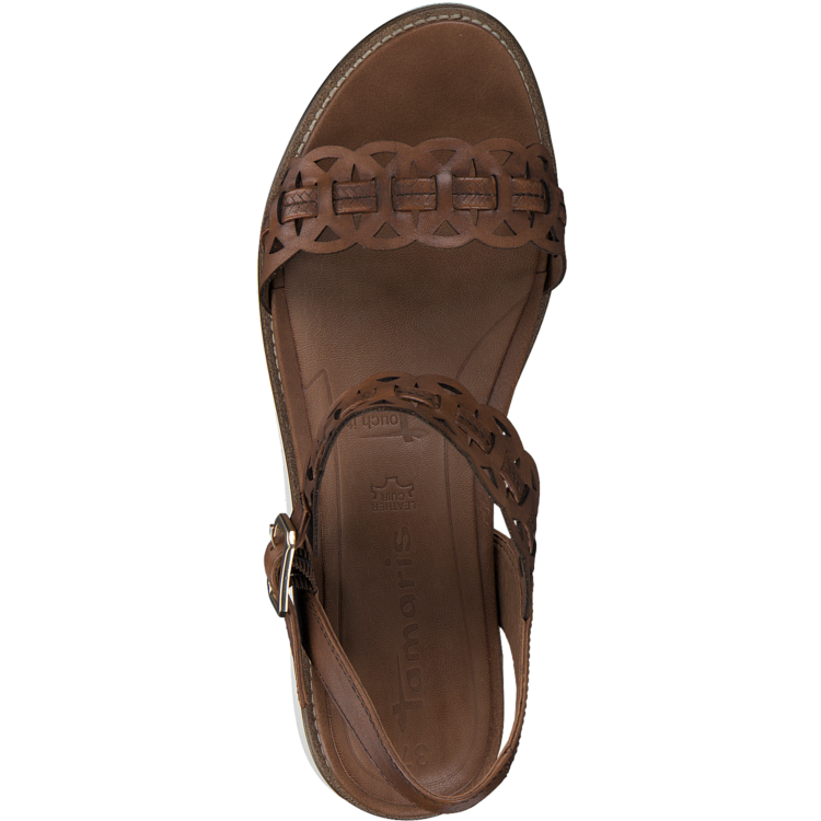 Sandales marron pour femme de la marque Tamaris. 28223-28 305 Cognac. Disponible chez Chauss'Family magasin de chaussures à Issoire.