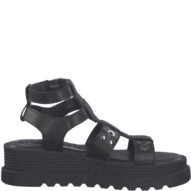 Sandales noires cloutées pour femme de la marque Tamaris. 28264-28 001 Black. Disponible chez Chauss'Family magasin de chaussures à Issoire.