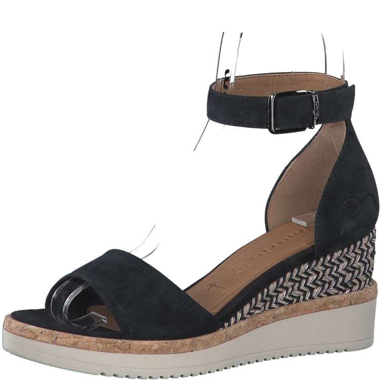 Sandales compensées pour femme de la marque Tamaris. 28313-28 805 Navy. Disponible chez Chauss'Family magasin de chaussures à Issoire.