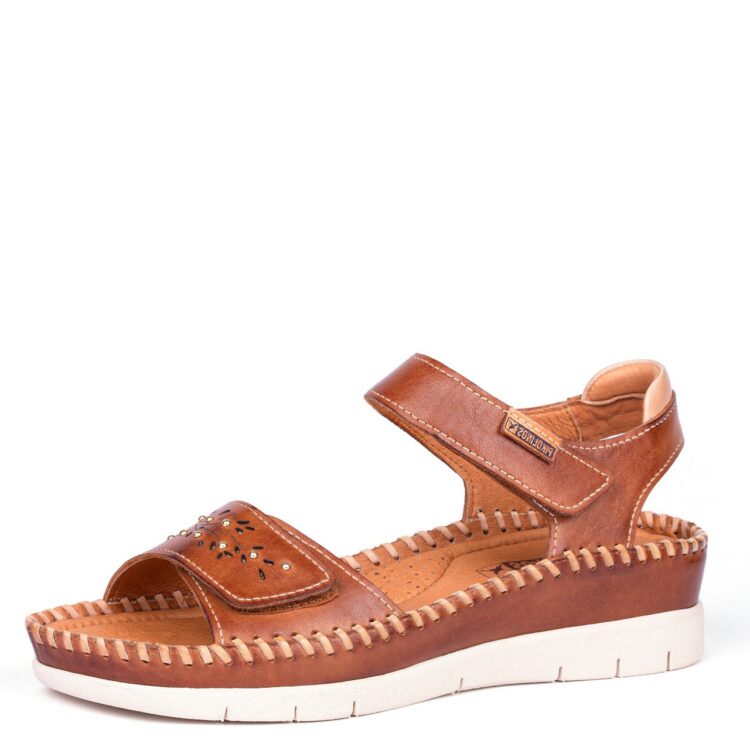Sandales marron pour femme de la marque Pikolinos. Référence : Altea W7N-0935C1 Brandy. Disponible chez Chauss'Family à Issoire.