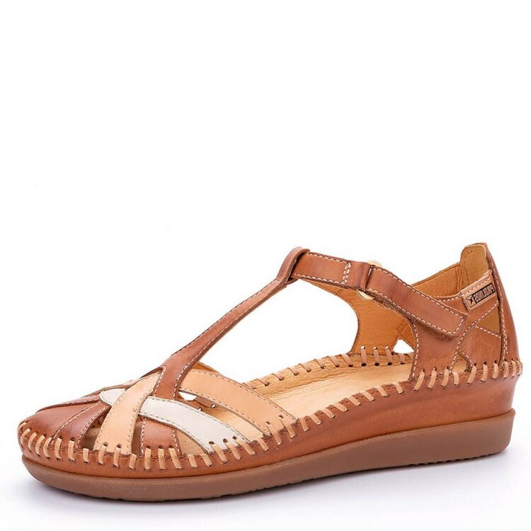 Sandales avec contrefort pour femme de la marque Pikolinos. Référence : Cadaques W8K-0732C1 Brandy. Disponible chez Chauss'Family à Issoire.