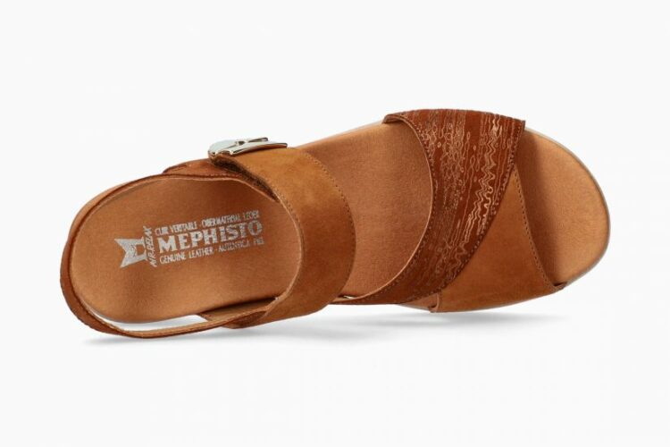 Sandales marron pour femme marque Mephisto. Cacilia Hazelnut . Disponible chez Chauss'Family magasin de chaussures à Issoire.