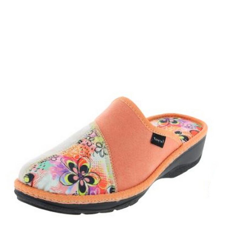 Mules Fargeot pour femme. Référence : Paprika Orange. Disponible chez Chauss'Family magasin de chaussures à Issoire.