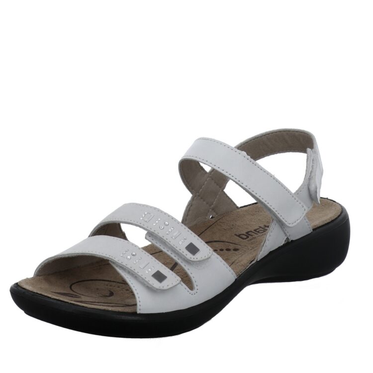 Sandales réglables pour femme de la marque Westaland. Référence : Ibiza 86 Weiss. Disponible chez Chauss'Family Issoire.