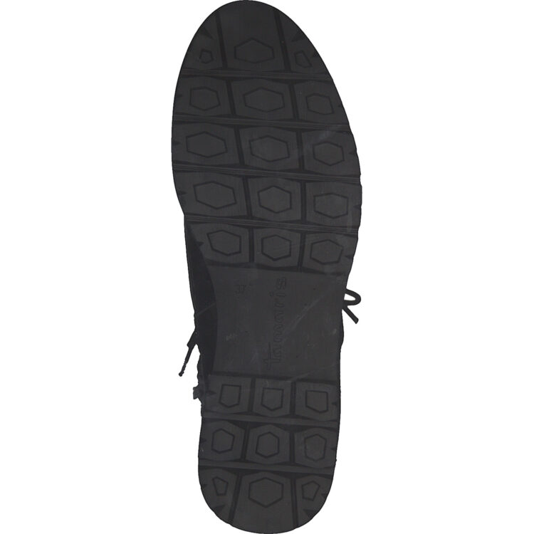 Bottines noires à lacets pour femme de la marque Tamaris. Référence 25296-29 001 Black. Disponible chez Chauss'Family Issoire.