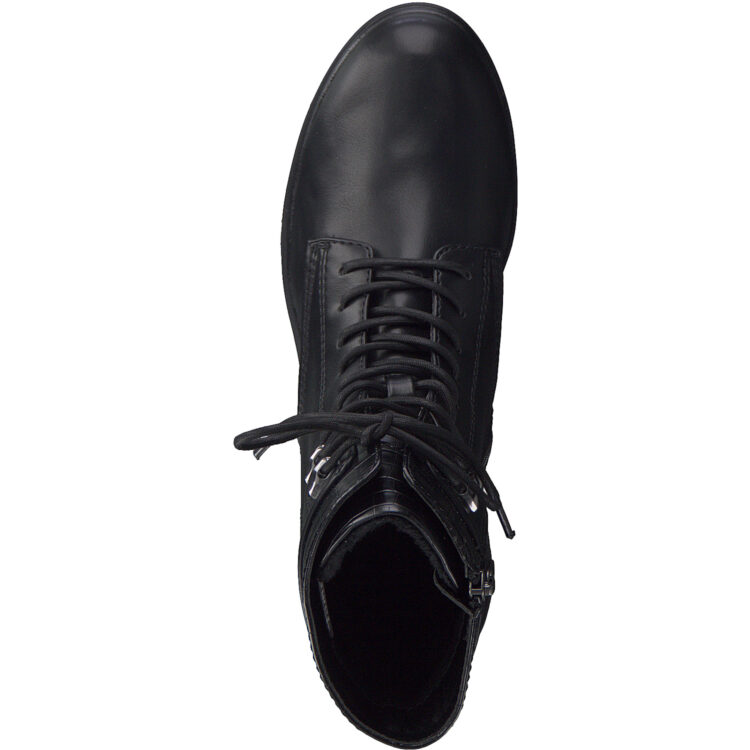Bottines noires à lacets pour femme de la marque Tamaris. Référence 25296-29 001 Black. Disponible chez Chauss'Family Issoire.
