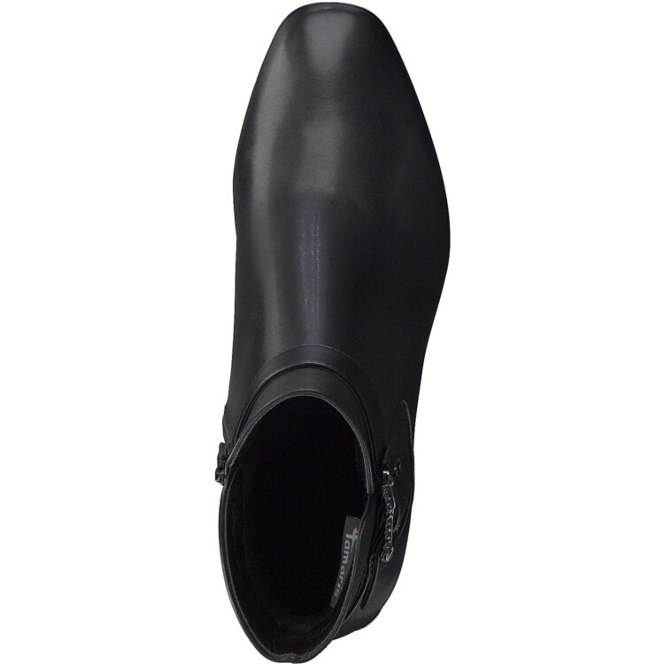 Bottines noires à talons femme marque Tamaris. Référence 25343-29 001 Black. Disponible chez Chauss'Family magasin de chaussures Issoire