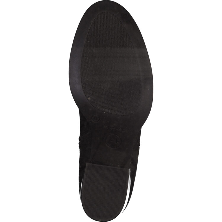Bottines noires à talons pour femme marque Tamaris. Référence 25378-29 003 Black Leather. Disponible chez Chauss'Family magasin de chaussures Issoire