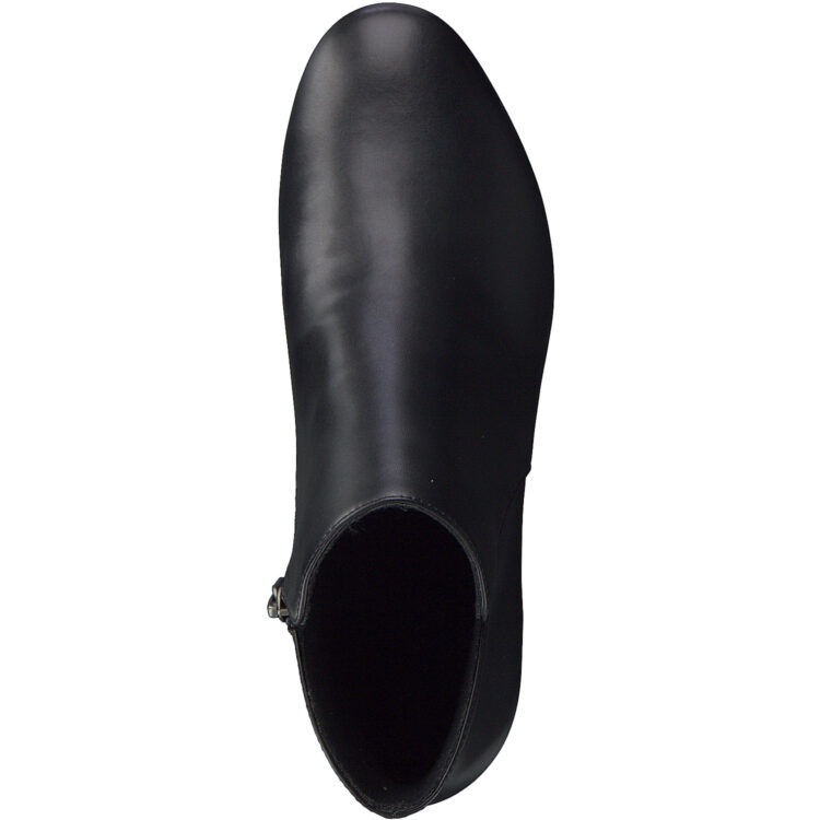 Bottines noires à talons pour femme marque Tamaris. Référence 25382-29 020 Black Matt. Disponible chez Chauss'Family magasin de chaussures Issoire