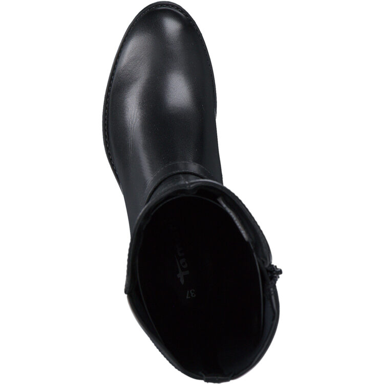 Bottes noires à talons pour femme de la marque Tamaris. Référence 25530-29 001 Black. Disponible chez Chauss'Family magasin de chaussure Issoire.