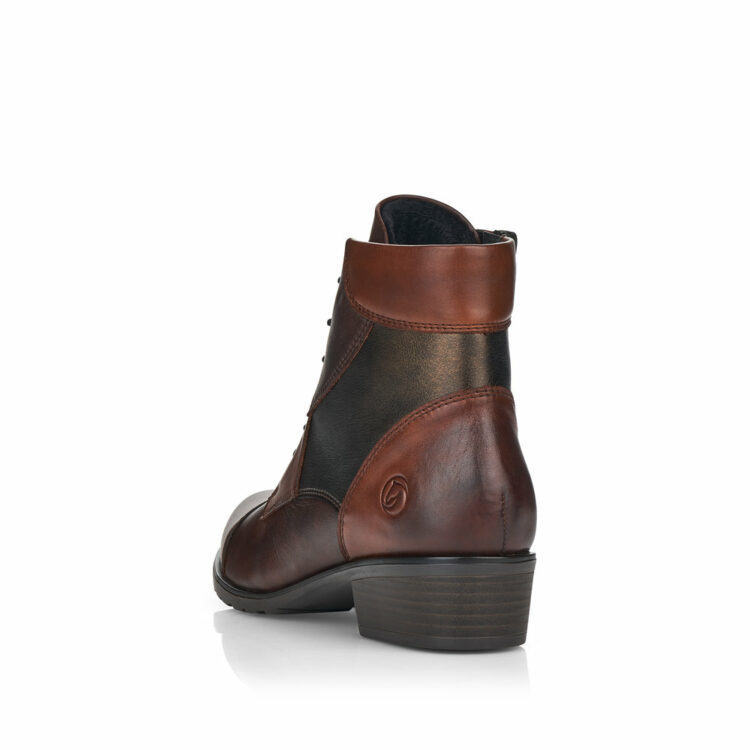Bottines marron à lacets pour femme de la marque Remonte. Référence D6882-24 Chestnut. Disponible chez Chauss'Family Issoire.