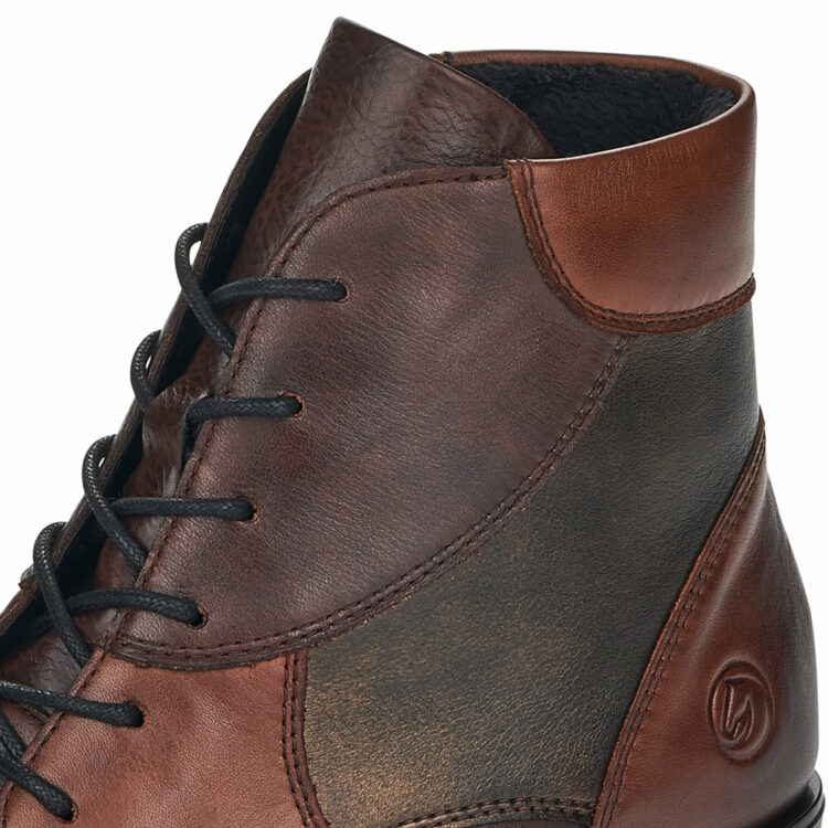 Bottines marron à lacets pour femme de la marque Remonte. Référence D6882-24 Chestnut. Disponible chez Chauss'Family Issoire.