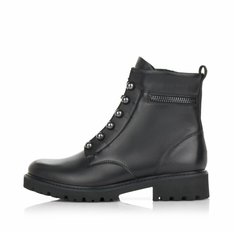 Bottines noires pour femme marque Remonte. Référence D8670-01 Noir . Disponible chez Chauss'Family magasin de chaussures Issoire.