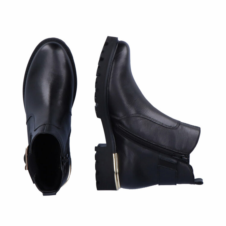 Bottines noires pour femme marque Remonte. Référence D8684-01 Schwarz . Disponible chez Chauss'Family magasin de chaussures Issoire.