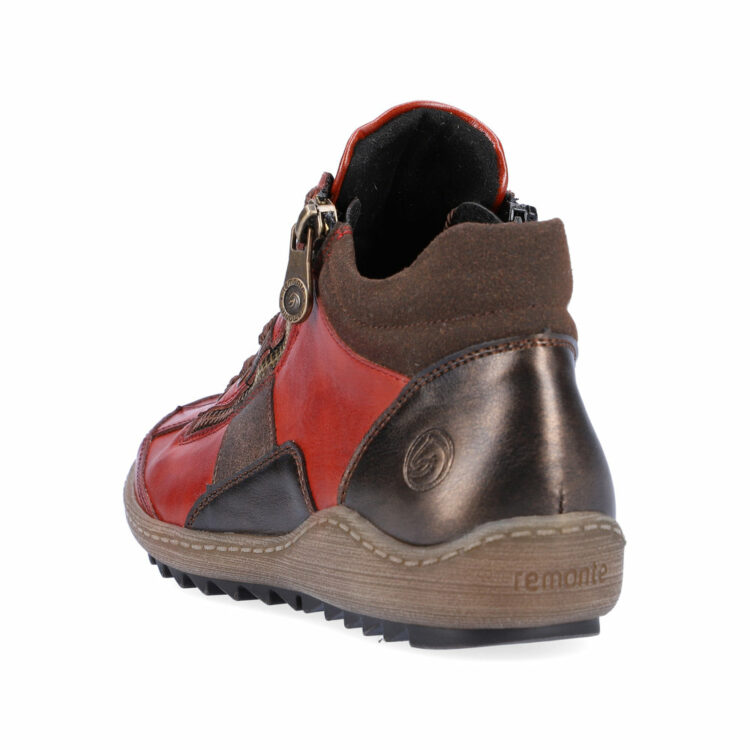 Baskets brique pour femme marque Remonte. Référence R1431-38. Disponible chez Chauss'Family magasin de chaussures Issoire