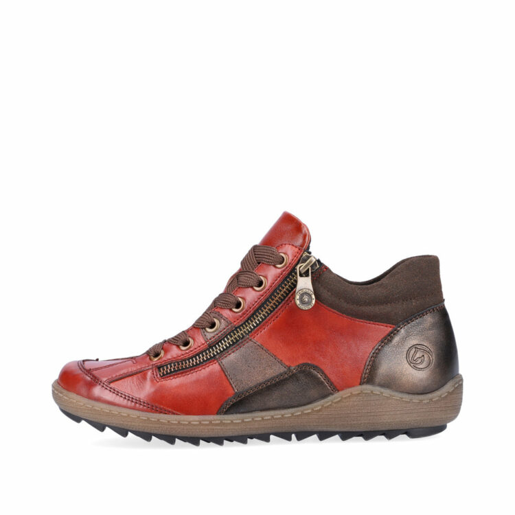Baskets brique pour femme marque Remonte. Référence R1431-38. Disponible chez Chauss'Family magasin de chaussures Issoire