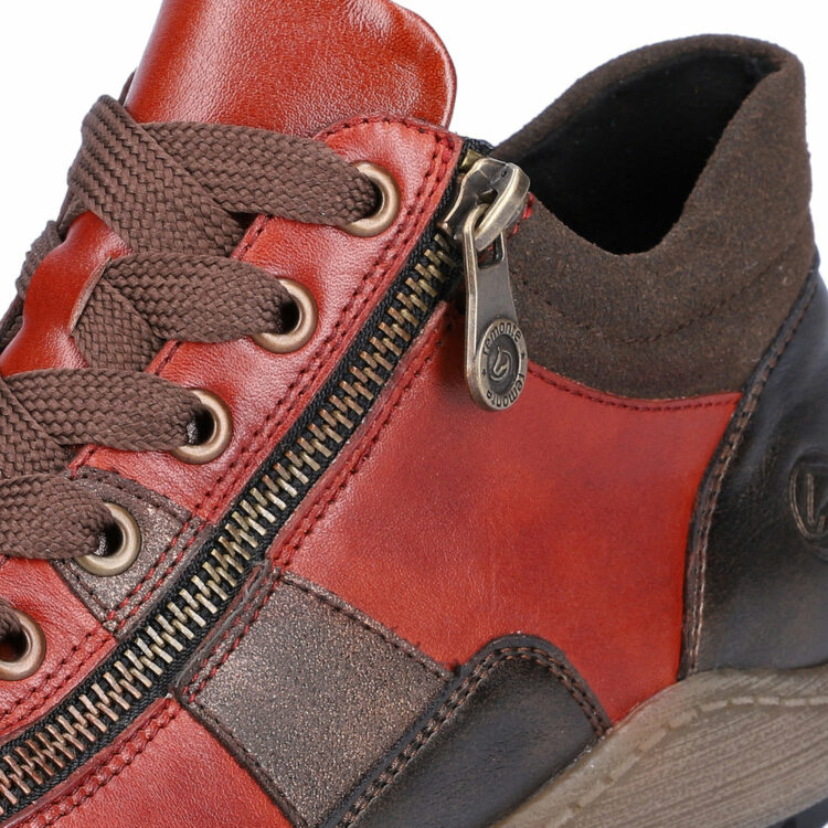 baskets montantes brique pour femme marque Remonte. Référence R1481-38 Ziegel. Disponible chez Chauss'Family magasin de chaussures à Issoire