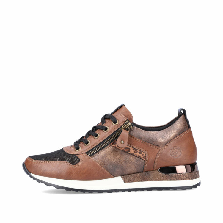 Baskets à marron pour femme marque Remonte. Référence R2543-22 Chestnut. Disponible chez Chauss'Family magasin de chaussures Issoire