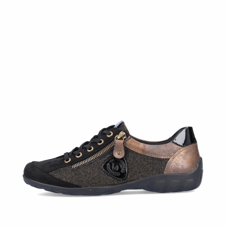 Baskets à paillettes pour femme marque Remonte. Référence R3415-03 Schwarz. Disponible chez Chauss'Family magasin de chaussures Issoire