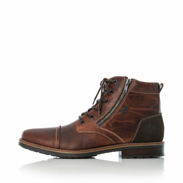 Bottines marron chaudes pour homme marque Rieker. Référence 33200-24 Amaretto. Disponible chez Chauss'Family magasin de chaussures Issoire.