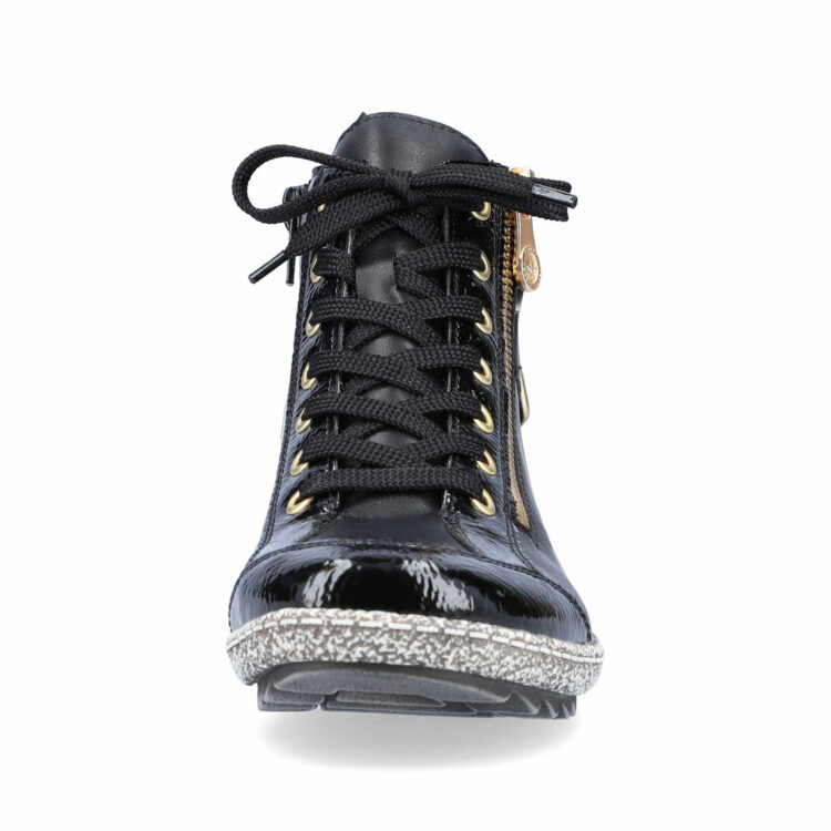 Baskets montantes noires pour femme marque Rieker. Référence L7503-00 Black. Disponible chez Chauss'Family magasin de chaussures Issoire