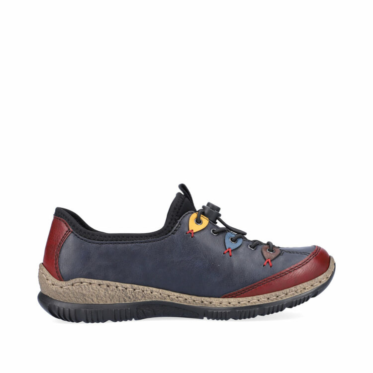 Baskets bleues pour femme marque Rieker. Référence N3271-35 Ozean. Disponible chez Chauss'Family magasin de chaussures Issoire
