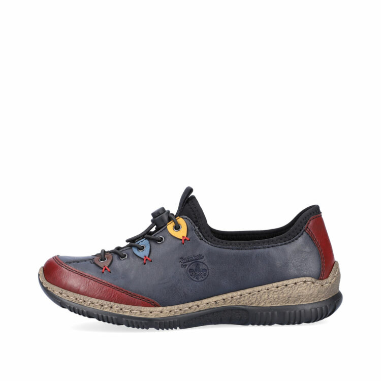 Baskets bleues pour femme marque Rieker. Référence N3271-35 Ozean. Disponible chez Chauss'Family magasin de chaussures Issoire
