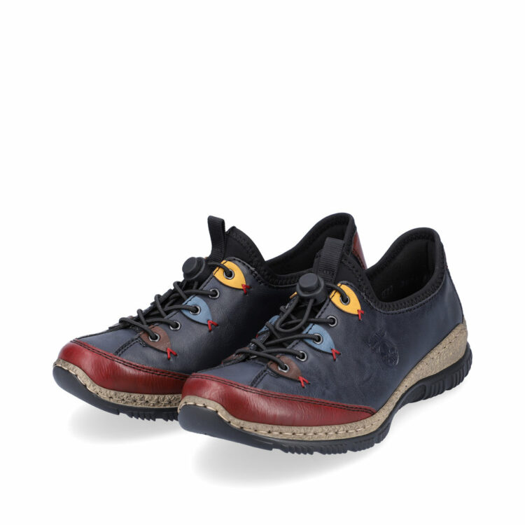 Baskets bleues pour femme marque Rieker. Référence N3271-35 Ozean. Disponible chez Chauss'Family magasin de chaussures Issoire