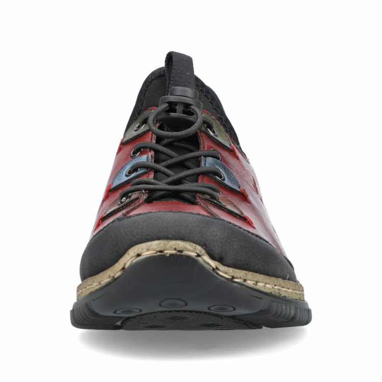 Baskets rouges pour femme marque Rieker. Référence N3271-36 Wine. Disponible chez Chauss'Family magasin de chaussures Issoire