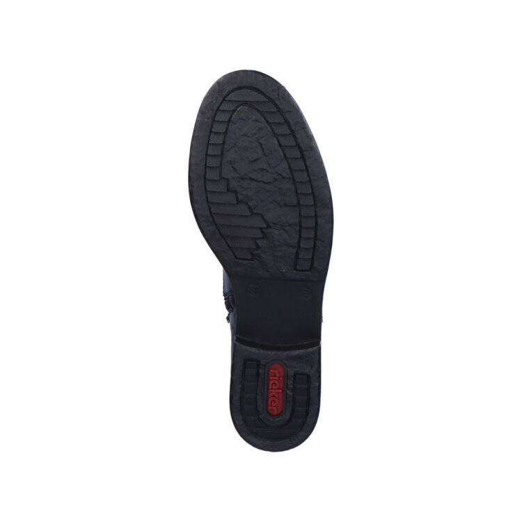 Bottines noires pour femme de la marque Rieker. Référence Z4959-00 Schwarz. Disponible chez Chauss'Family magasin de chaussures à Issoire.