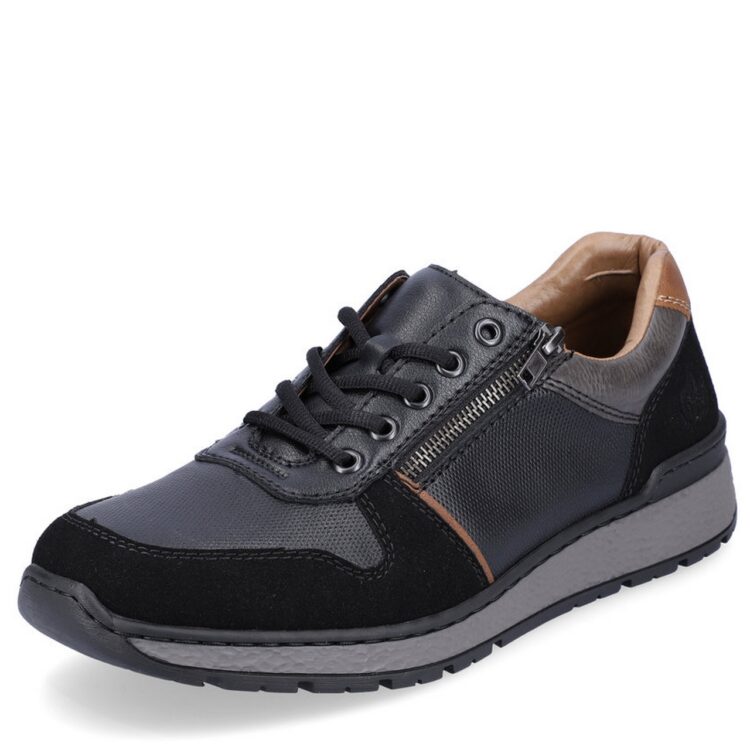 Baskets noires pour homme marque Rieker. Référence B9050-00 Schwarz. Disponible chez Chauss'Family magasin de chaussures Issoire.