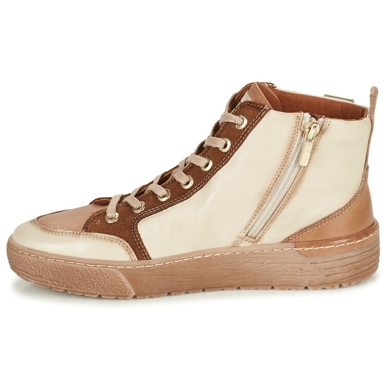 Baskets montantes beiges pour femme marque Pikolinos. Référence Vitoria W0T-8899C1 Marfil. Disponible chez Chauss'Family magasin de chaussures Issoire