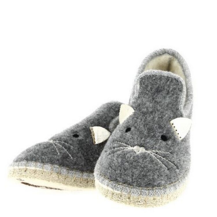 Charentaises semelle feutre femme marque La maison de l'espadrille référence F4131 Gris. Disponible chez Chauss'Family magasin chaussures Issoire