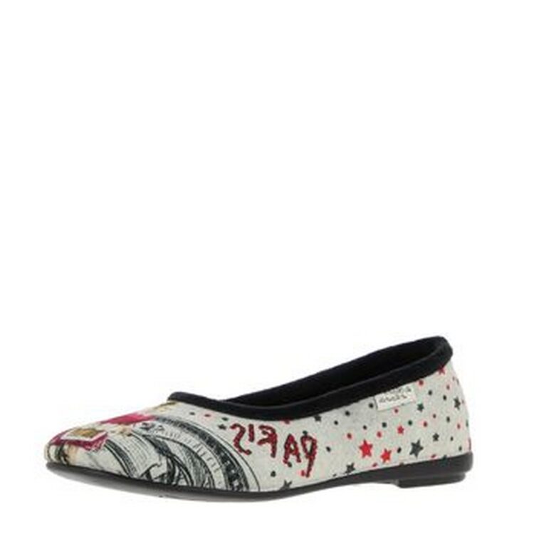 Ballerines motif Paris pour femme marque La maison de l'espadrille référence 6042 Noir. Disponible chez Chauss'Family magasin chaussures Issoire