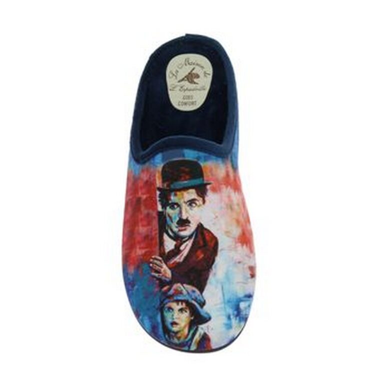 Mules motif Charlie Chaplin pour homme marque La maison de l'espadrille référence 6745 Marine. Disponible chez Chauss'Family magasin chaussures Issoire