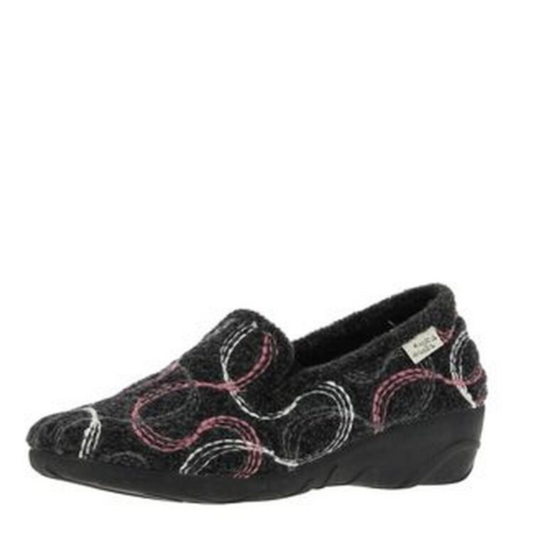 Mules à pantoufles pour femme marque La maison de l'espadrille référence 6946 Noir. Disponible chez Chauss'Family magasin chaussures Issoire.