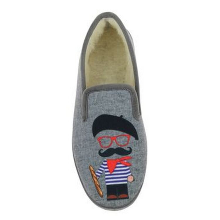 Charentaises pour homme marque La maison de l'espadrille référence A58H Gris. Disponible chez Chauss'Family magasin chaussures Issoire