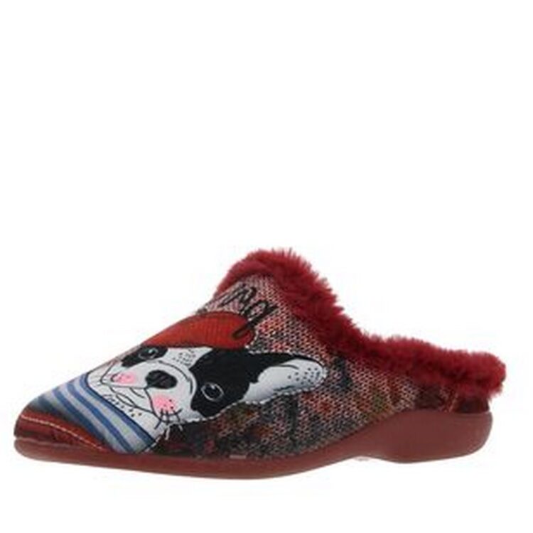 Mules motif chien pour femme marque La maison de l'espadrille référence 9050 Bordeaux. Disponible chez Chauss'Family magasin chaussures Issoire