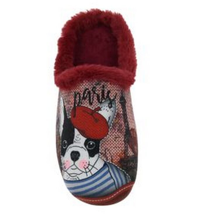 Mules motif chien pour femme marque La maison de l'espadrille référence 9050 Bordeaux. Disponible chez Chauss'Family magasin chaussures Issoire