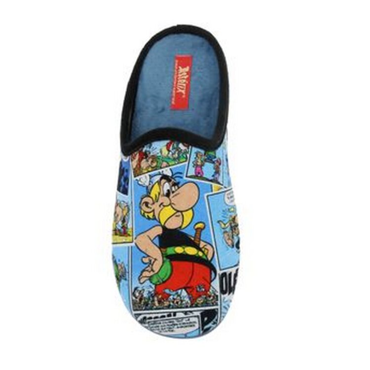 Mules motif Astérix pour homme marque La maison de l'espadrille référence A10H bleu. Disponible chez Chauss'Family magasin chaussures Issoire