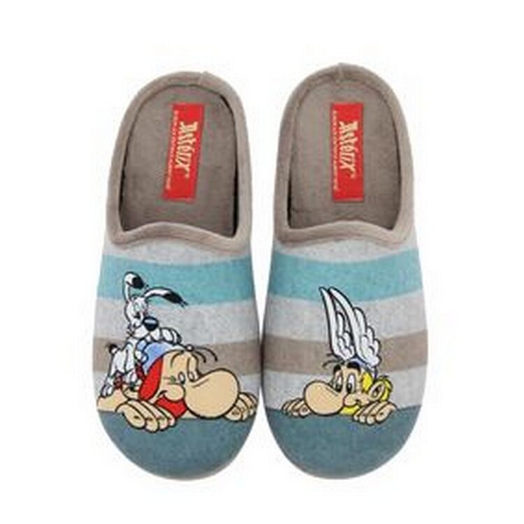 Mules motif Astérix pour homme marque La maison de l'espadrille référence A13H Beige. Disponible chez Chauss'Family magasin chaussures Issoire