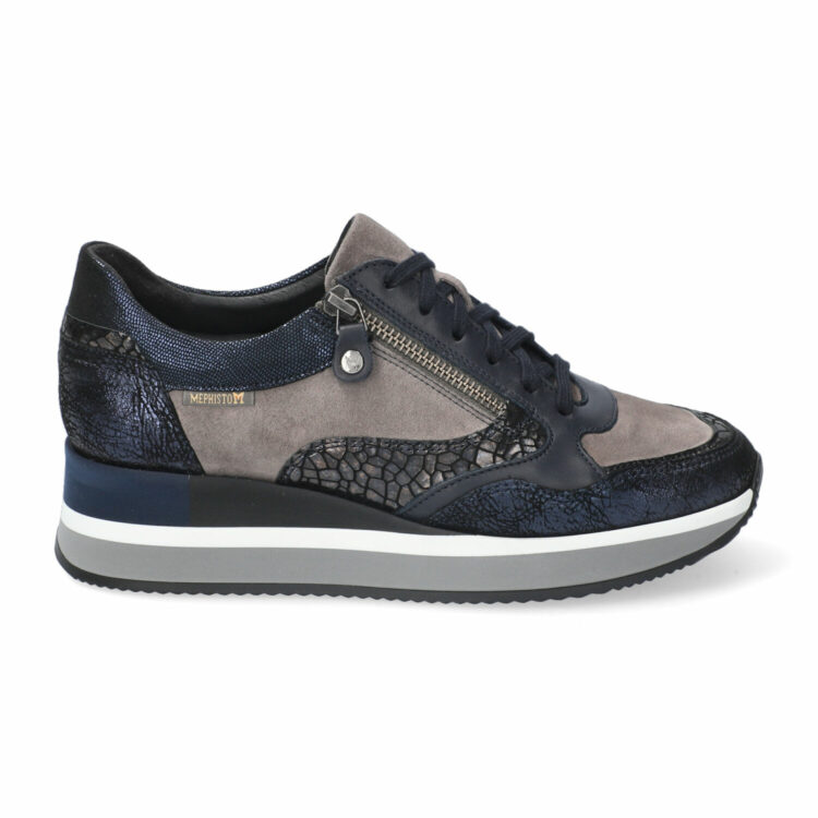 Baskets pour femme de la marque Mephisto. Référence Olimpia Navy. Disponible chez Chauss'Family magasin de chaussures à Issoire.