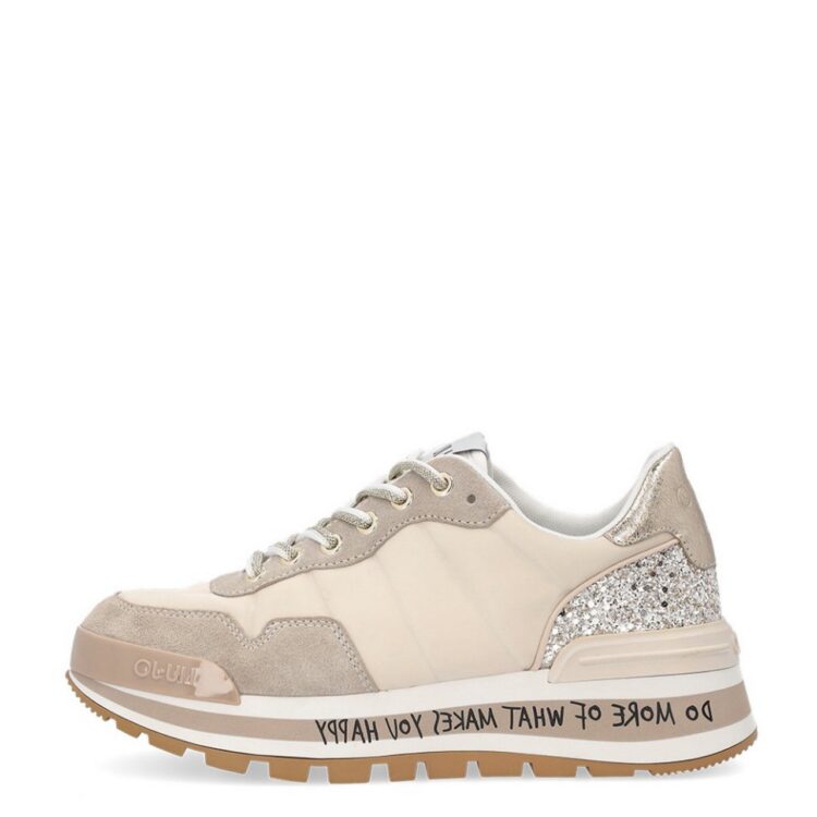 Sneakers beiges femme marque Liu Jo. Référence BF2125PX0780 4178 Light Gold. Disponible chez Chauss'Family magasin chaussures Issoire