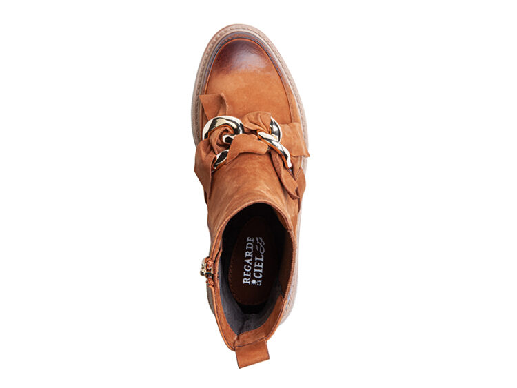 Bottines marron pour femme marque Regarde le Ciel. Référence Dalia-02 Cuero. Disponible chez Chauss'Family magasin de chaussures Issoire